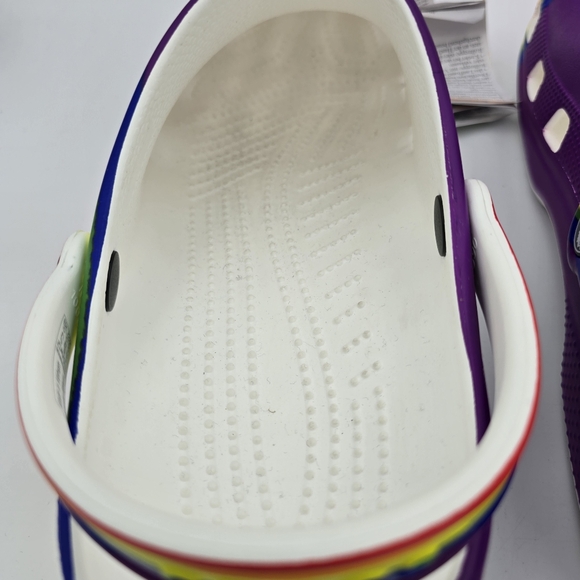 NWT Crocs Classic Rainbow Dye Clogs, Men's 10 / Women's 12 ~ Pride Sandals ~ - Picture 8 of 16
